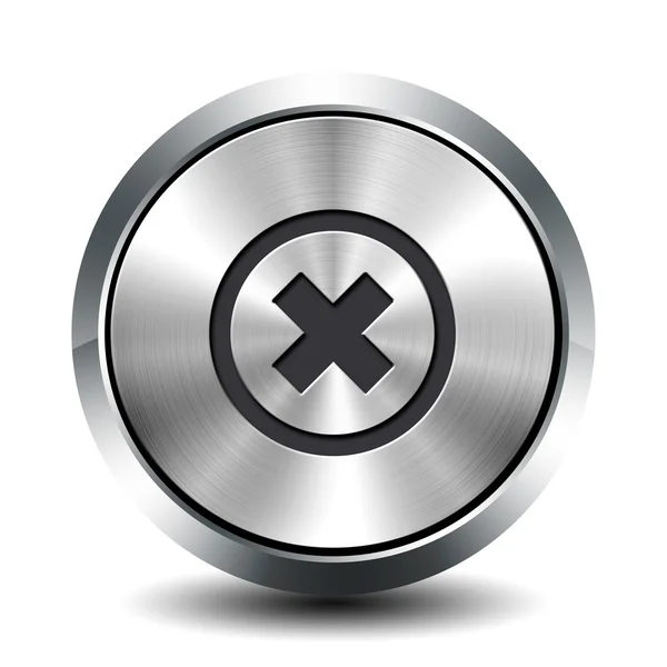 Round metallic button - close — Stock Photo, Image