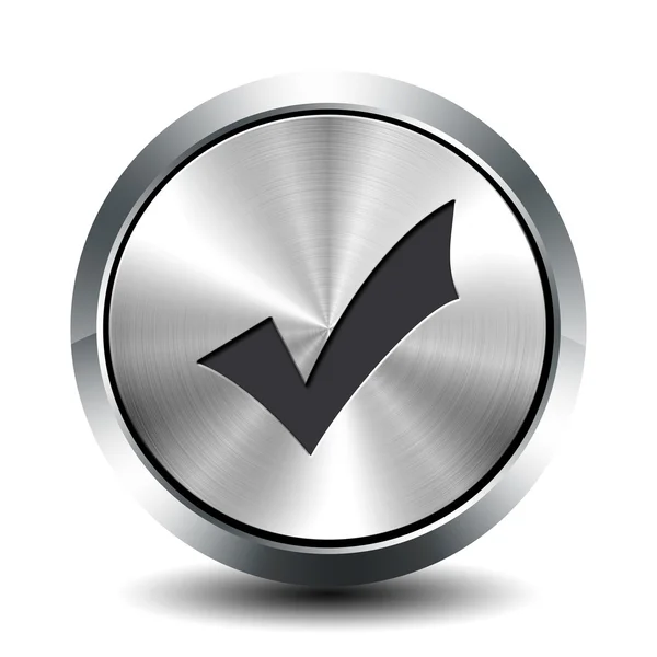 Botón metálico redondo - validación —  Fotos de Stock