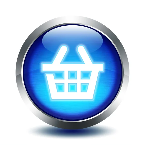 Blu glass button - basket — Stock Photo, Image