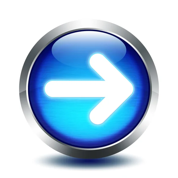 Blu glass button - arrow — Stock Photo, Image