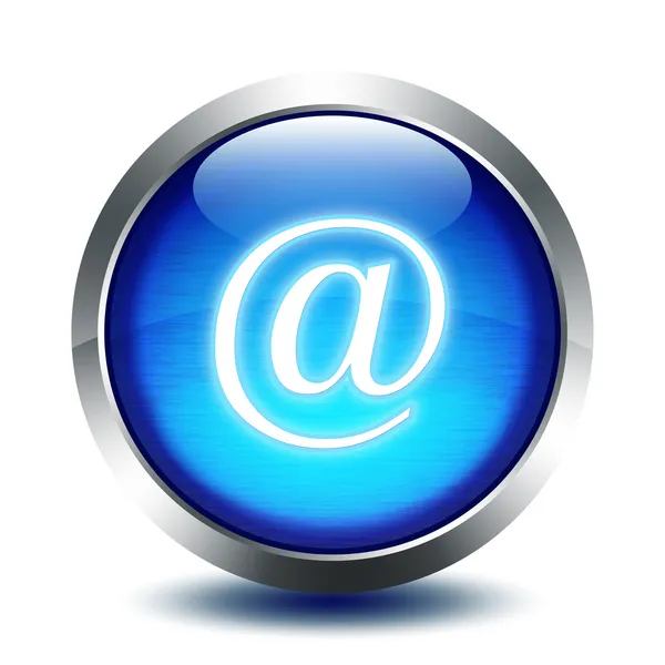 蓝光玻璃按钮-电子邮件 — 图库照片