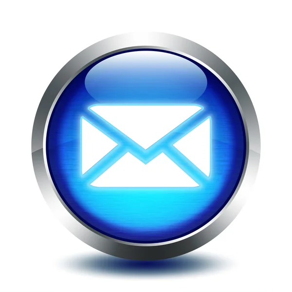 Синя скляна кнопка - пошта — стокове фото