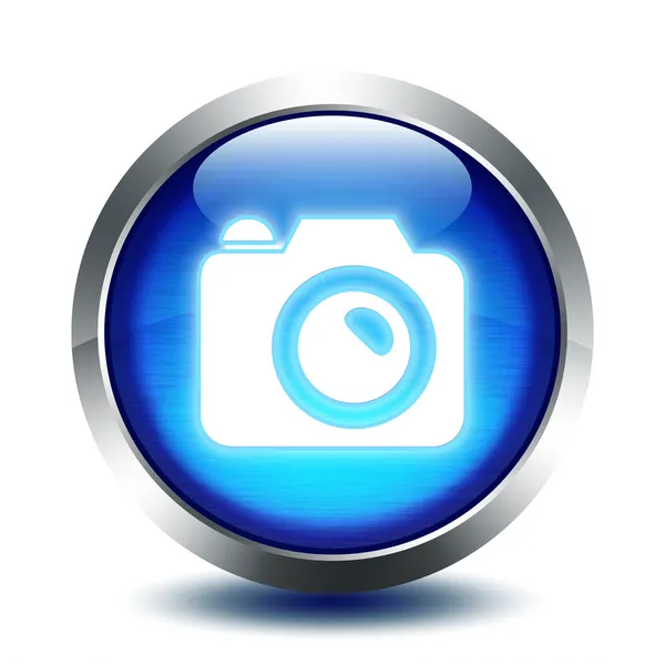 Blu sklo tlačítko - Fotogalerie — Stock fotografie