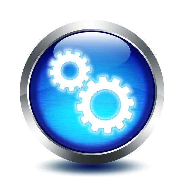 Blu glass button - setting — Stock Photo, Image