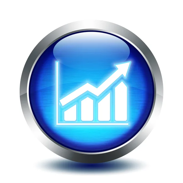 Blu glass button - statistic — Stock Photo, Image