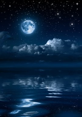 ay ve geceleri bulutlar Denizi