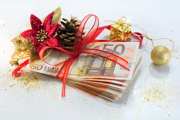 Euro balíček pro dárek Vánoce — Stock fotografie