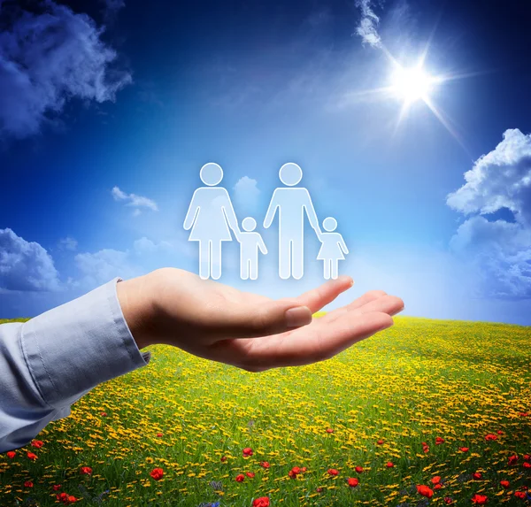 Family concept in your hand - serene scene — Stock Photo, Image