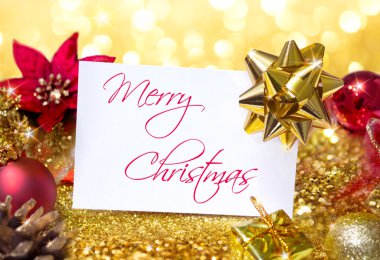 Noel tebrik glitter ile