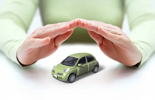 Safety your car - hands covering — Stock Photo, Image