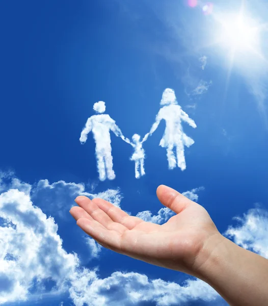 Family dreaming - hand in the sky — Stock Photo, Image