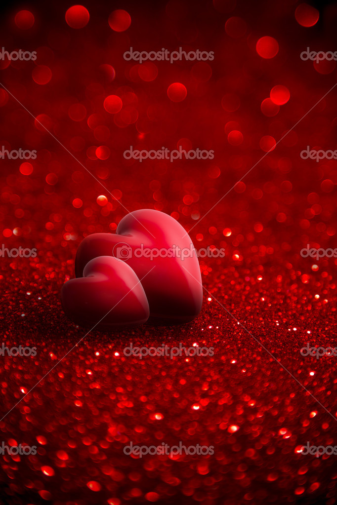 White And Pink HeartsRed With Pink Glitter Hearts on Reverse ValentineSingleReversible PlacematRed Sparkly Background with Red
