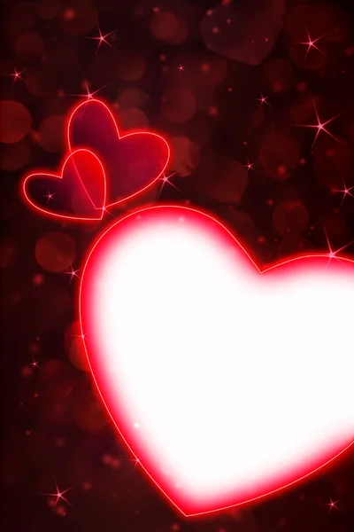 Červené srdce a bílý rámeček pro valentine den pozadí — Stock fotografie