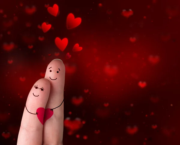 Vingers in liefde - Aftelkalender voor Valentijnsdag — Stockfoto