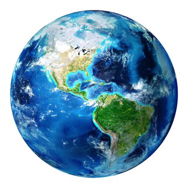 Mavi Dünya küre izole - ABD