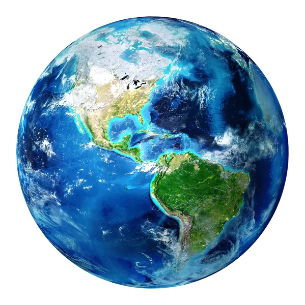 Blue earth globe isolated - usa — Stock Photo, Image