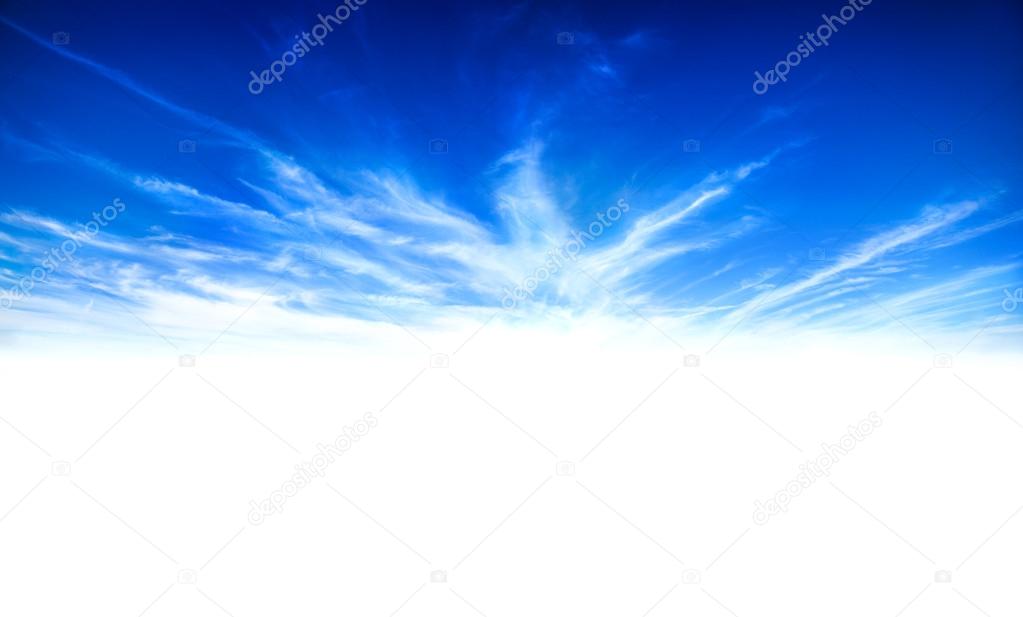 Peace in blue sky white clouds