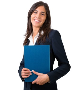 Student , secretary or business woman with folder clipart