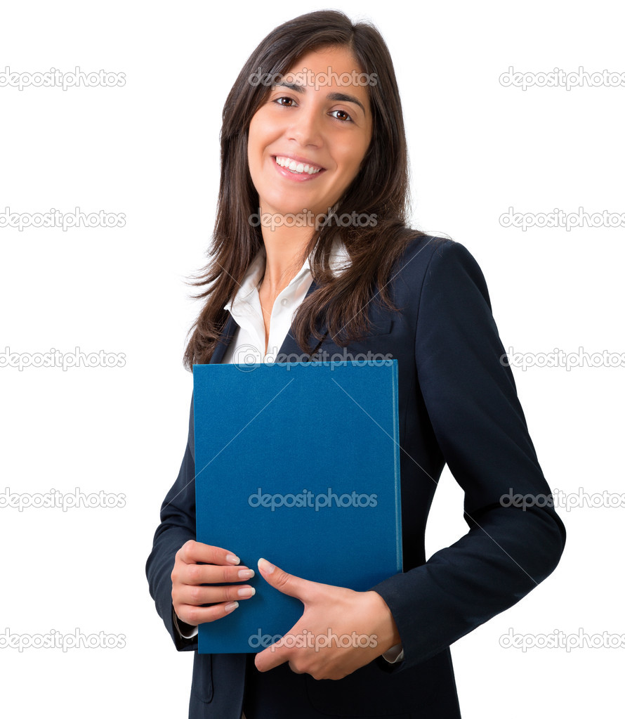 Student , secretary or business woman with folder