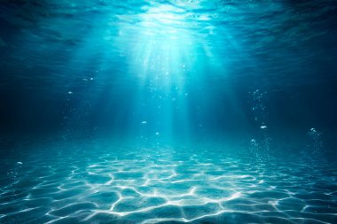 Underwater Sea - Deep Water Abyss With Blue Sun light