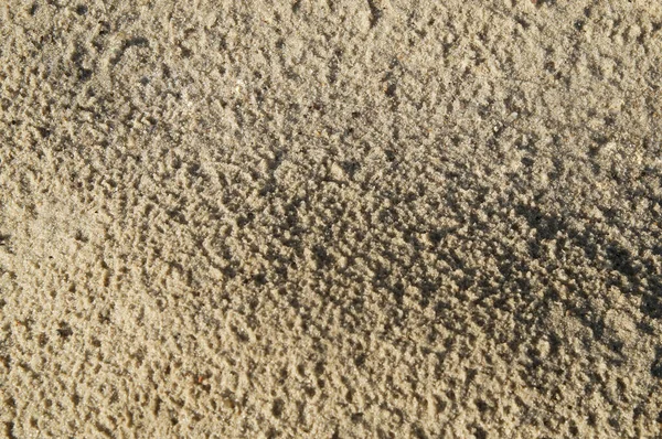 Texturerad Bakgrundsbild Sand Efter Regn Spelet Ljus Och Skugga Tydligt — Stockfoto