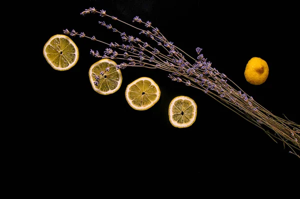 Sony Dry Lavender Goes Well Lemon Culinary Products Cakes Pastries — Stock Photo, Image