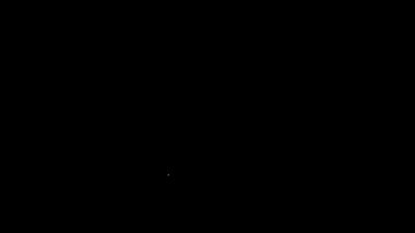 Beyaz çizgili İsviçre çakısı ikonu siyah arka planda izole edilmiş. Çoklu alet, çok amaçlı çakı. Çok fonksiyonlu bir alet. 4K Video hareketli grafik canlandırması