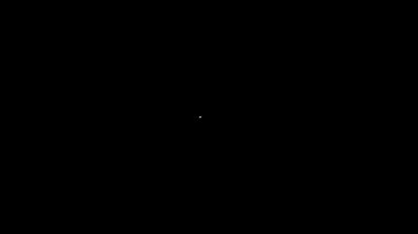 Beyaz çizgi dizüstü bilgisayar simgesi siyah arkaplanda izole edildi. Teknoloji ve cihazlar konsepti... 4K Video hareketli grafik animasyonu