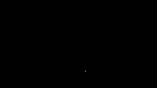 Иконка блокнота белой линии изолирована на черном фоне. Значок спирального блокнота. Письменный блокнот. Дневник для бизнеса. Дизайн обложки ноутбука. Видеографическая анимация 4K — стоковое видео