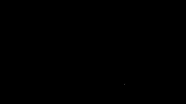 Біла лінія Інфографічна піктограма діаграми п'єси ізольована на чорному тлі. Діаграма знаку діаграми. 4K Відео рух графічна анімація — стокове відео