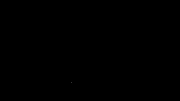 Weiße Linie Papiersymbol auf schwarzem Hintergrund isoliert. Datei-Symbol. Checklisten-Symbol. Geschäftskonzept. 4K Video Motion Grafik Animation — Stockvideo