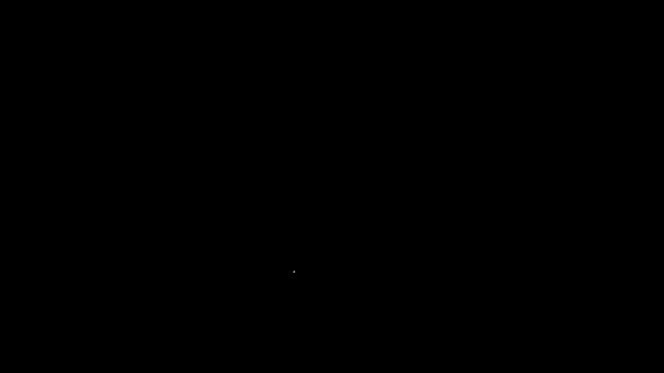 Bílá čára Plavání kmeny ikona izolované na černém pozadí. Grafická animace pohybu videa 4K — Stock video