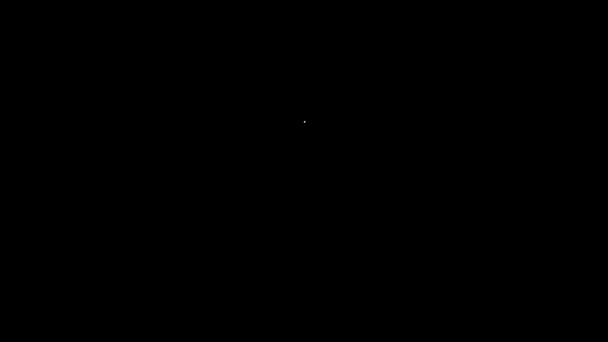 Línea blanca Icono de Hangar aislado sobre fondo negro. Animación gráfica de vídeo 4K — Vídeos de Stock