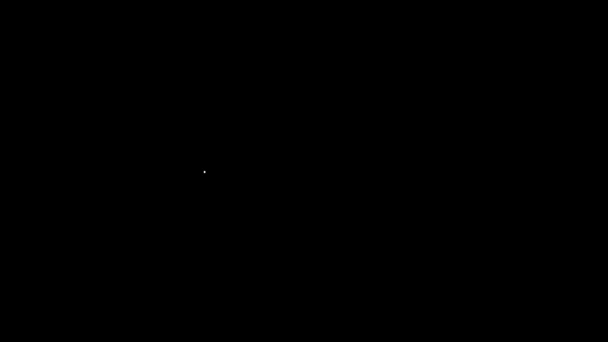 Linea bianca Icona del segno di stop isolata su sfondo nero. Simbolo di stop di segnalazione stradale. Animazione grafica 4K Video motion — Video Stock