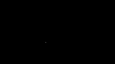 Beyaz çizgi ev simgesi siyah arkaplanda izole edildi. Ev sembolü. 4K Video hareketli grafik canlandırması