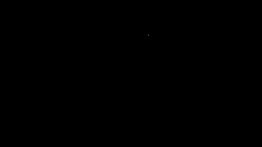 Beyaz çizgi test tüpü ve siyah arkaplanda izole edilmiş kimyasal test ikonu. Laboratuvar cam levhası. 4K Video hareketli grafik canlandırması