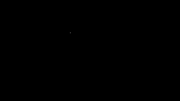 Белая линия Значок виртуальной реальности изолирован на черном фоне. Видеографическая анимация 4K — стоковое видео