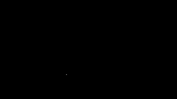 Λευκή γραμμή House εικονίδιο απομονώνονται σε μαύρο φόντο. Σύμβολο σπιτιού. 4K Γραφική κίνηση κίνησης βίντεο — Αρχείο Βίντεο