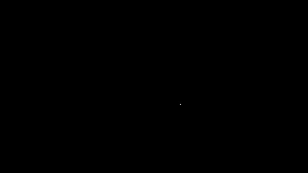 Línea blanca Icono del maletín aislado sobre fondo negro. Firma del caso. Portafolio empresarial. Animación gráfica de vídeo 4K — Vídeo de stock