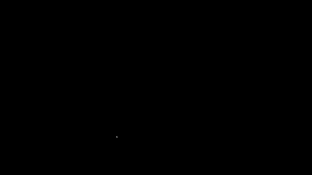 Vit linje Calculator ikon isolerad på svart bakgrund. Bokföringssymbol. Beräkningar matematik utbildning och finans. 4K Video motion grafisk animation — Stockvideo