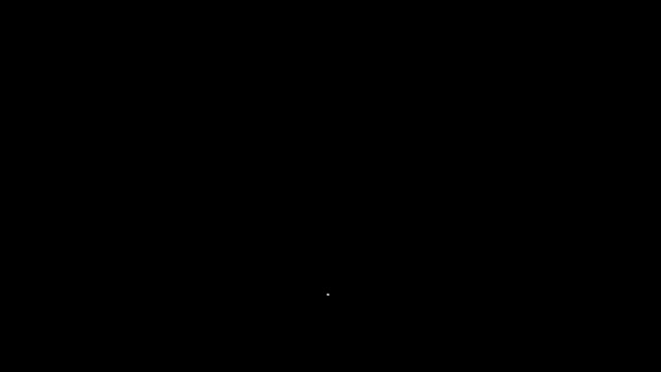 Bílá čára Hrací karta s ikonou symbolu srdce izolovaná na černém pozadí. Hazard v kasinu. Grafická animace pohybu videa 4K — Stock video