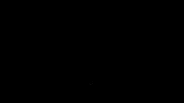 Siyah zemin üzerinde yaprak simgesi olan beyaz çizgi lambası. Çevre enerjisi kavramı. Alternatif enerji kavramı. 4K Video hareketli grafik canlandırması