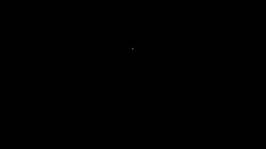 Beyaz çizgi Dünya küresi ve yaprak ikonu siyah arkaplanda izole edilmiş. Dünya ya da Dünya işareti. Geometrik şekiller. Çevresel konsept. 4K Video hareketli grafik canlandırması