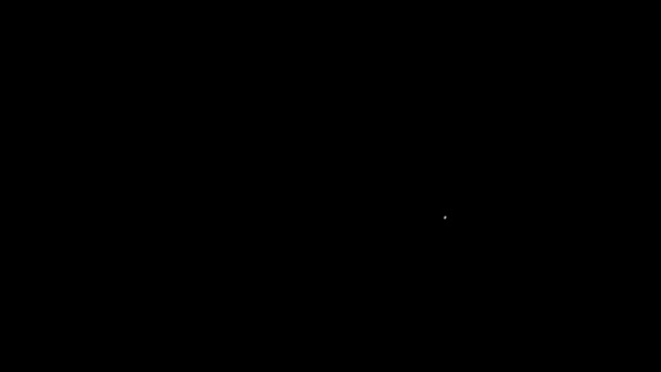 Biała linia Złota moneta z czterolistną ikoną koniczyny na czarnym tle. Szczęśliwego Dnia Świętego Patryka. 4K Animacja graficzna ruchu wideo — Wideo stockowe