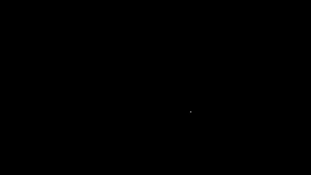 Línea blanca Arco iris con nubes icono aislado sobre fondo negro. Animación gráfica de vídeo 4K — Vídeos de Stock