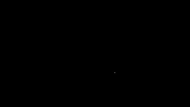 Witte lijn Gamepad pictogram geïsoleerd op zwarte achtergrond. Spelregelaar. 4K Video motion grafische animatie — Stockvideo