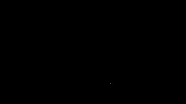 Beyaz çizgi şampanya şişesi ve siyah arka planda izole edilmiş bir bardak şampanya ikonu. Mutlu Noeller ve mutlu yıllar. 4K Video hareketli grafik canlandırması