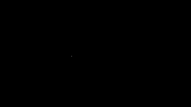 Linia albă Pictograma Planeta izolat pe fundal negru. 4K Animație grafică în mișcare video — Videoclip de stoc
