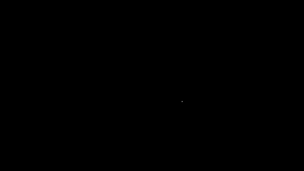 Weiße Linie Weihnachtsbeleuchtung Symbol isoliert auf schwarzem Hintergrund. Frohe Weihnachten und ein gutes neues Jahr. 4K Video Motion Grafik Animation — Stockvideo