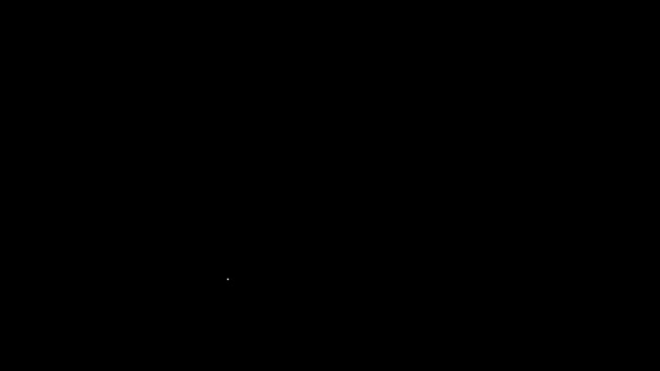 Linha branca Forno luva ícone isolado no fundo preto. Placa de porta-potes da cozinha. Luva de cozinha. Animação gráfica em movimento de vídeo 4K — Vídeo de Stock